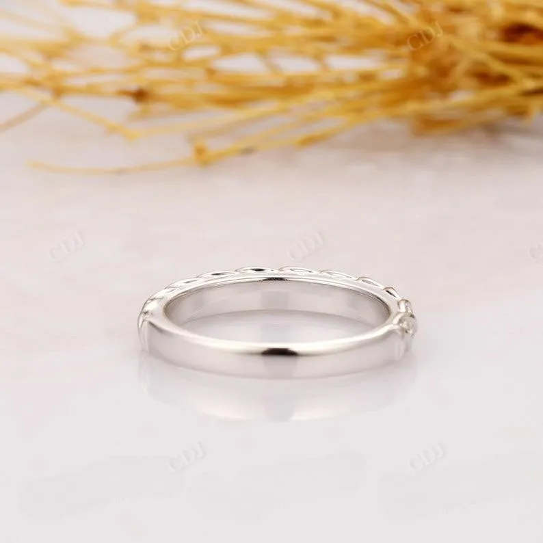 0.21CTW Round Diamond Rope Style Half Eternity Wedding Band