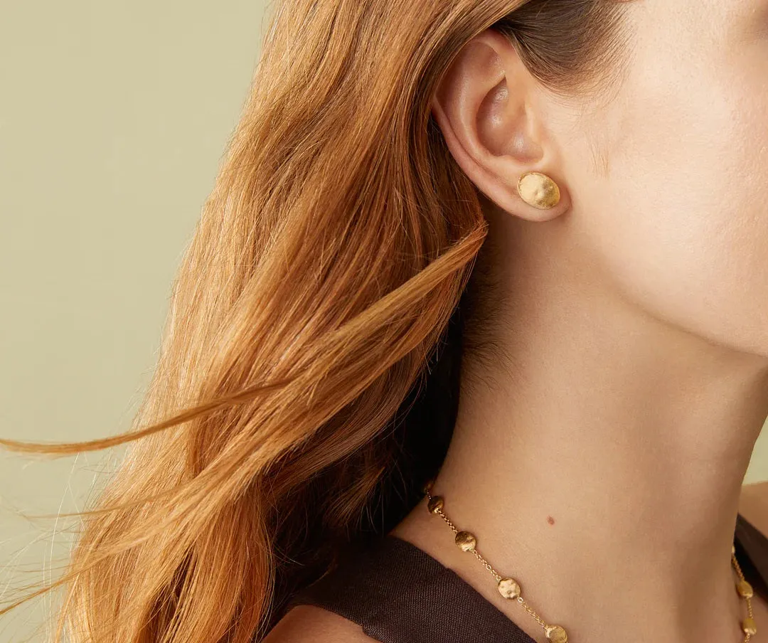 18K YELLOW GOLD OVAL STUD EARRINGS FROM THE SIVIGLIA COLLECTION
