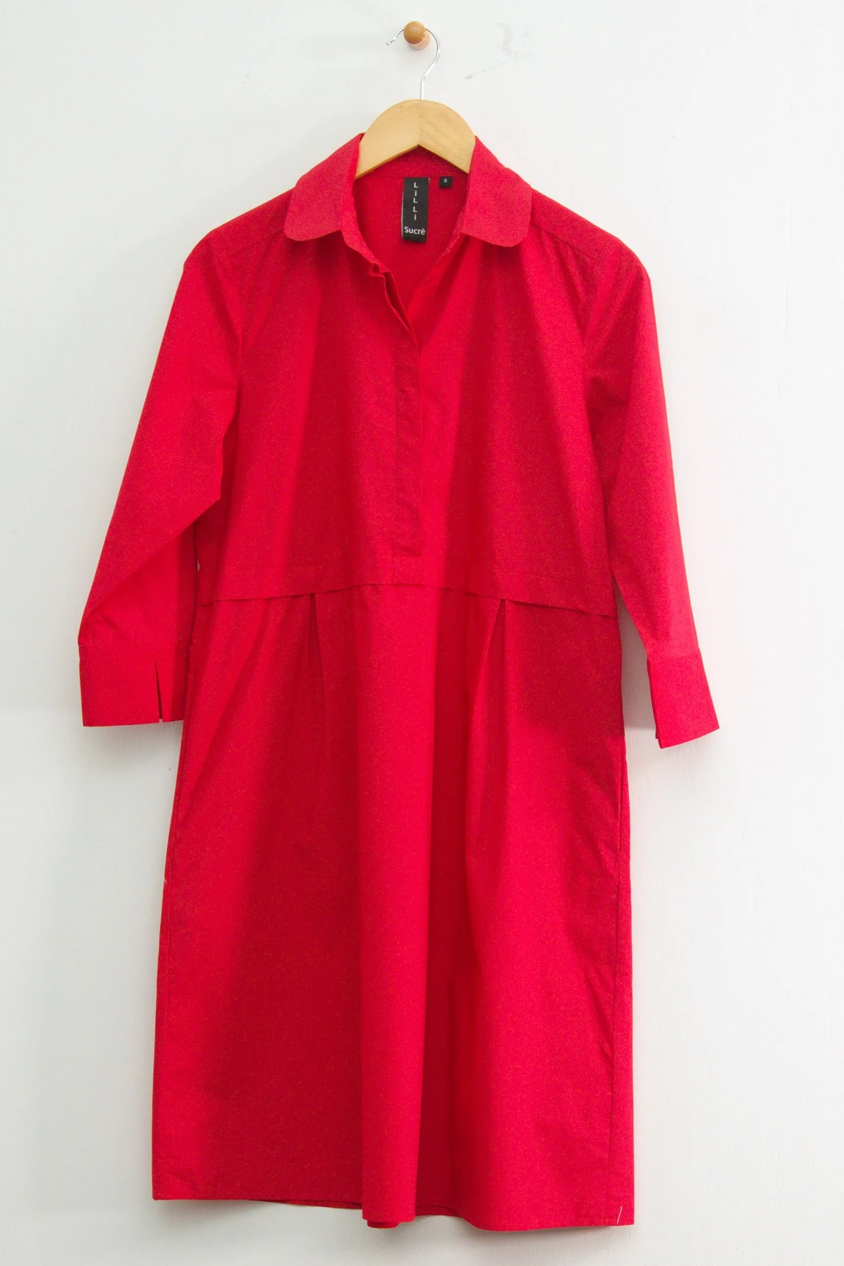 39" ¾ Sleeve Shirt Collar Dress
