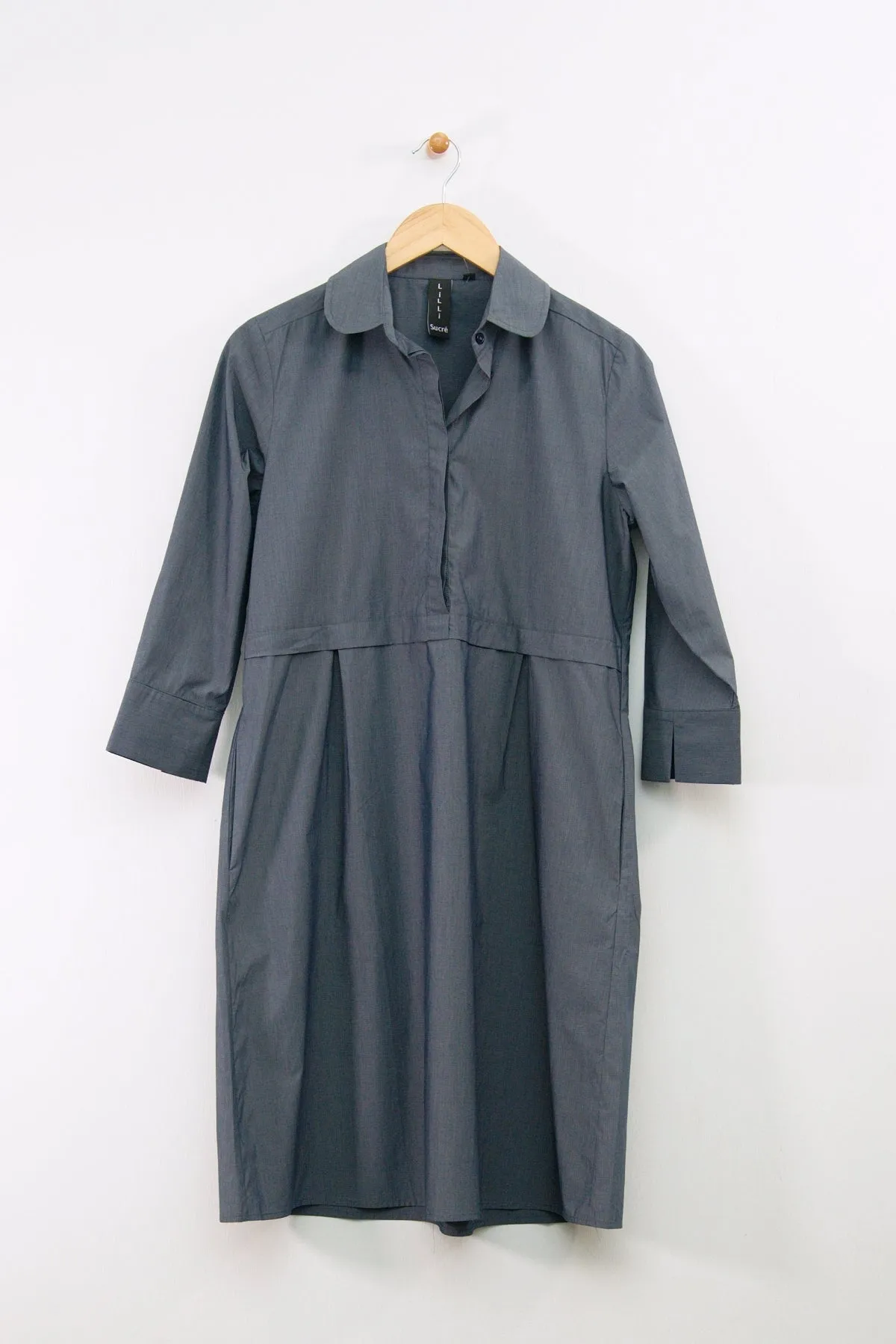 39" ¾ Sleeve Shirt Collar Dress