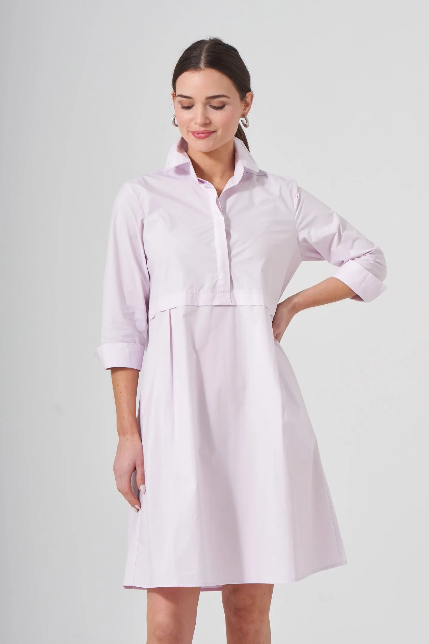 39" ¾ Sleeve Shirt Collar Dress