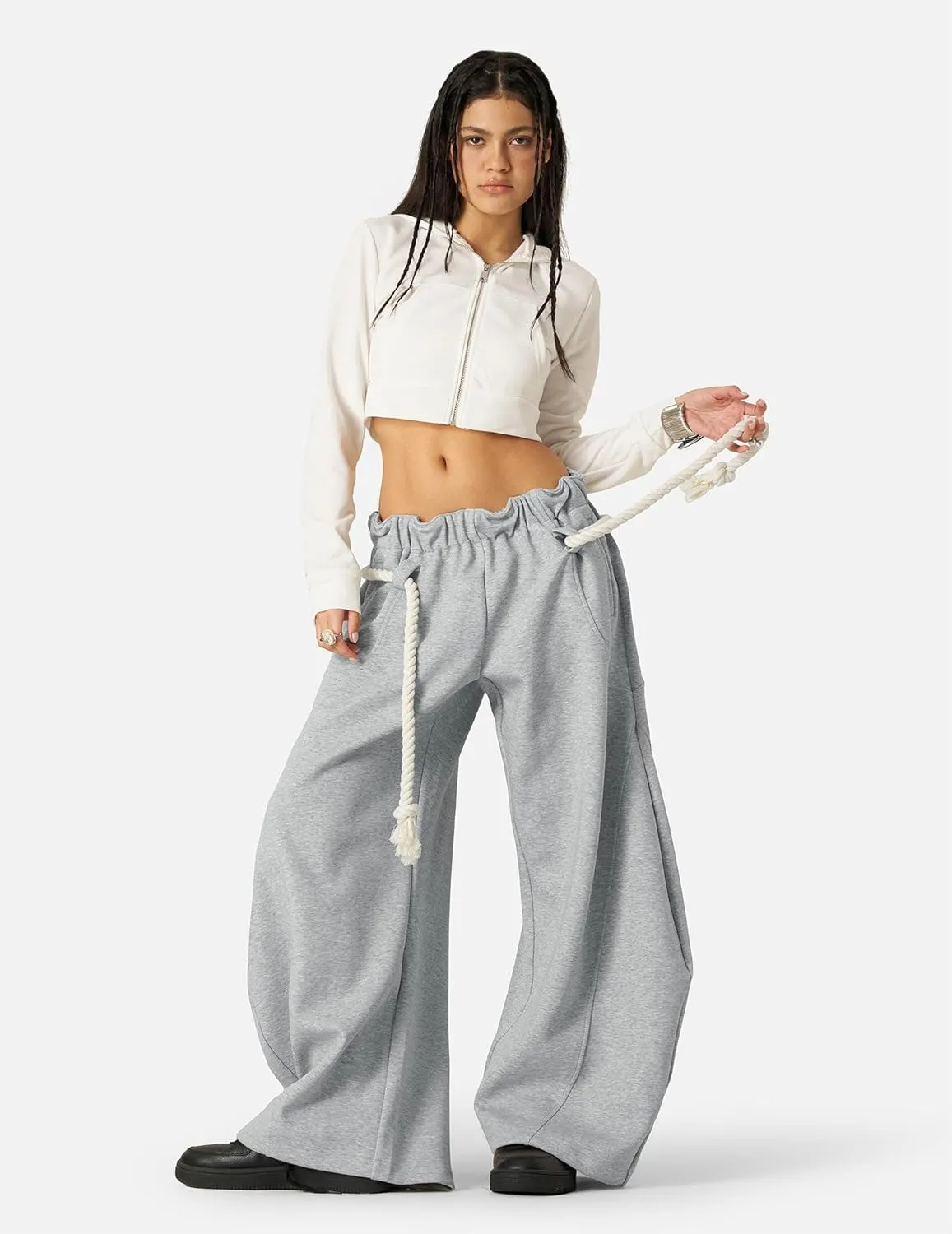 Aelfric Eden Baggy Wide Leg Pants for Women Casual Elastic Waist Lantern Trouser Sweatpants