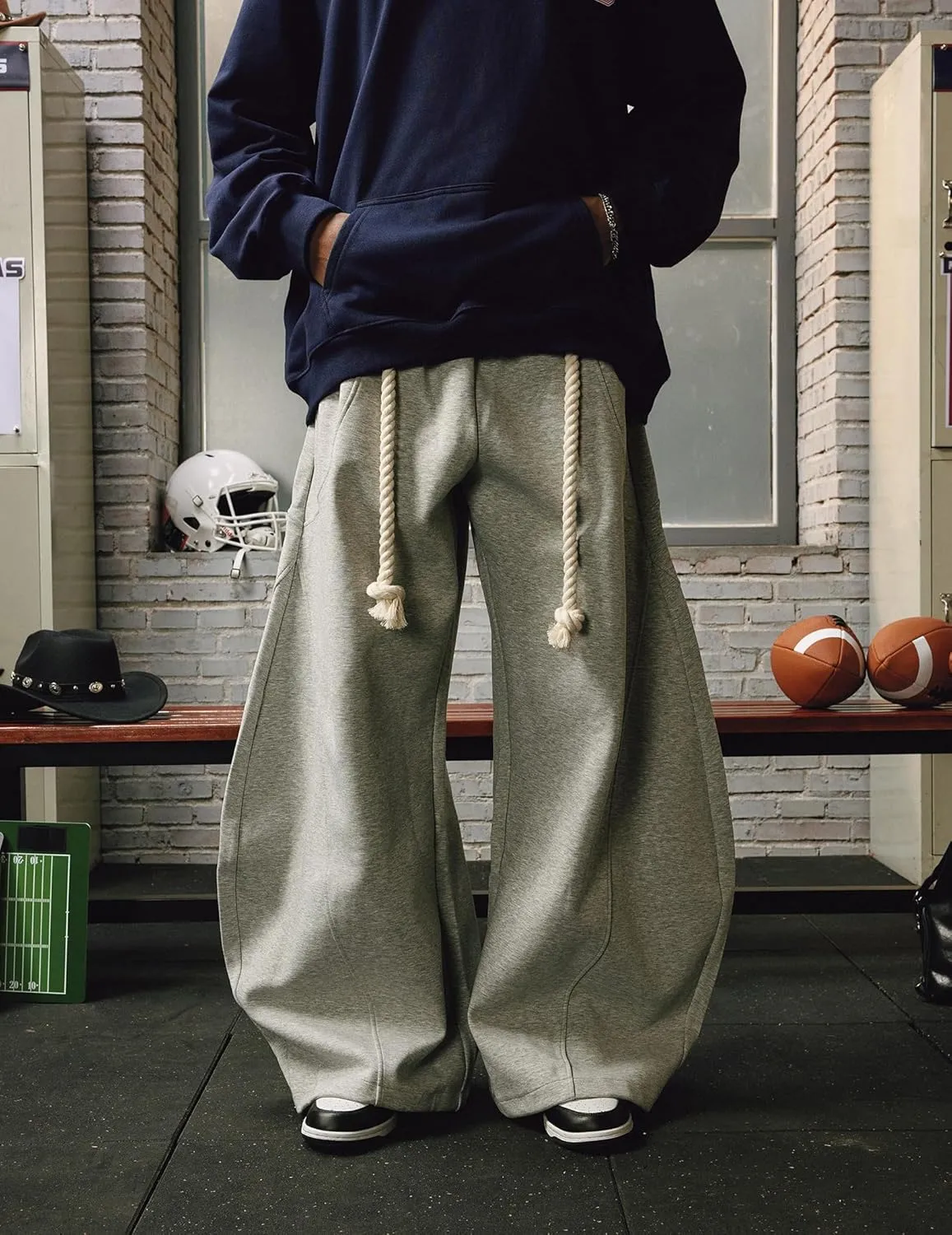 Aelfric Eden Baggy Wide Leg Pants for Women Casual Elastic Waist Lantern Trouser Sweatpants