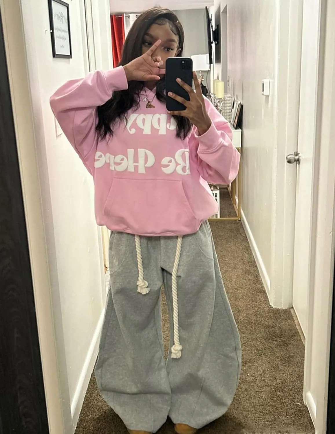 Aelfric Eden Baggy Wide Leg Pants for Women Casual Elastic Waist Lantern Trouser Sweatpants