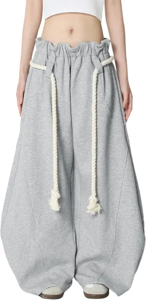 Aelfric Eden Baggy Wide Leg Pants for Women Casual Elastic Waist Lantern Trouser Sweatpants