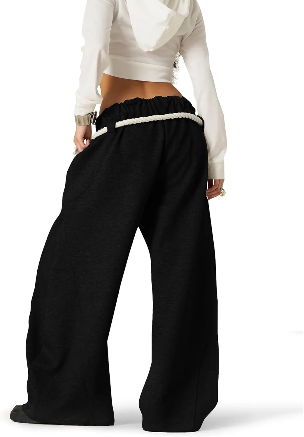 Aelfric Eden Super Baggy Barrel Sweatpants Wide Leg Pants for Women Men Casual Elastic Waist Unisex Lantern Trouser Pants