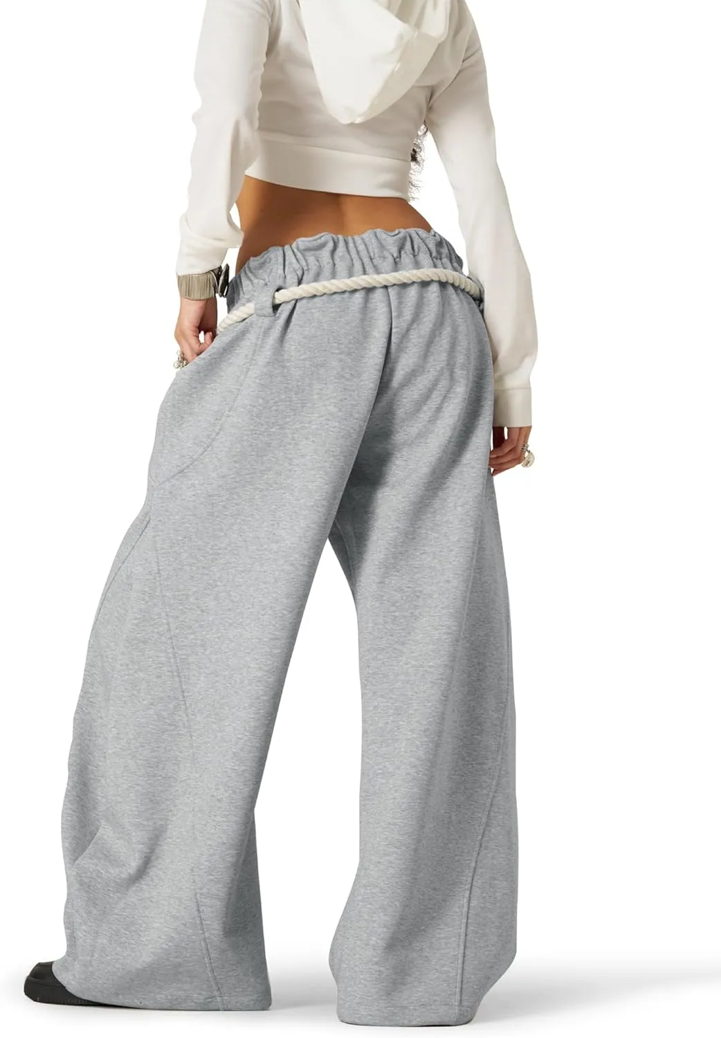 Aelfric Eden Super Baggy Barrel Sweatpants Wide Leg Pants for Women Men Casual Elastic Waist Unisex Lantern Trouser Pants