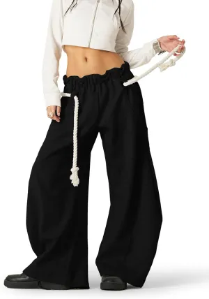 Aelfric Eden Super Baggy Barrel Sweatpants Wide Leg Pants for Women Men Casual Elastic Waist Unisex Lantern Trouser Pants