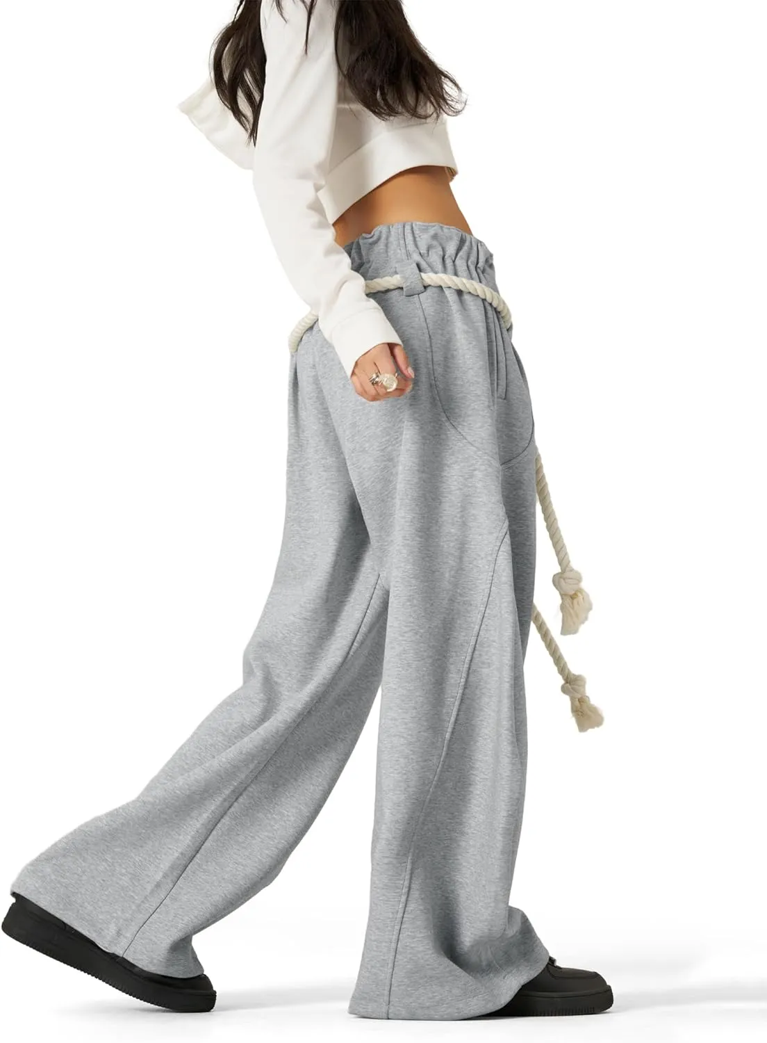 Aelfric Eden Super Baggy Barrel Sweatpants Wide Leg Pants for Women Men Casual Elastic Waist Unisex Lantern Trouser Pants