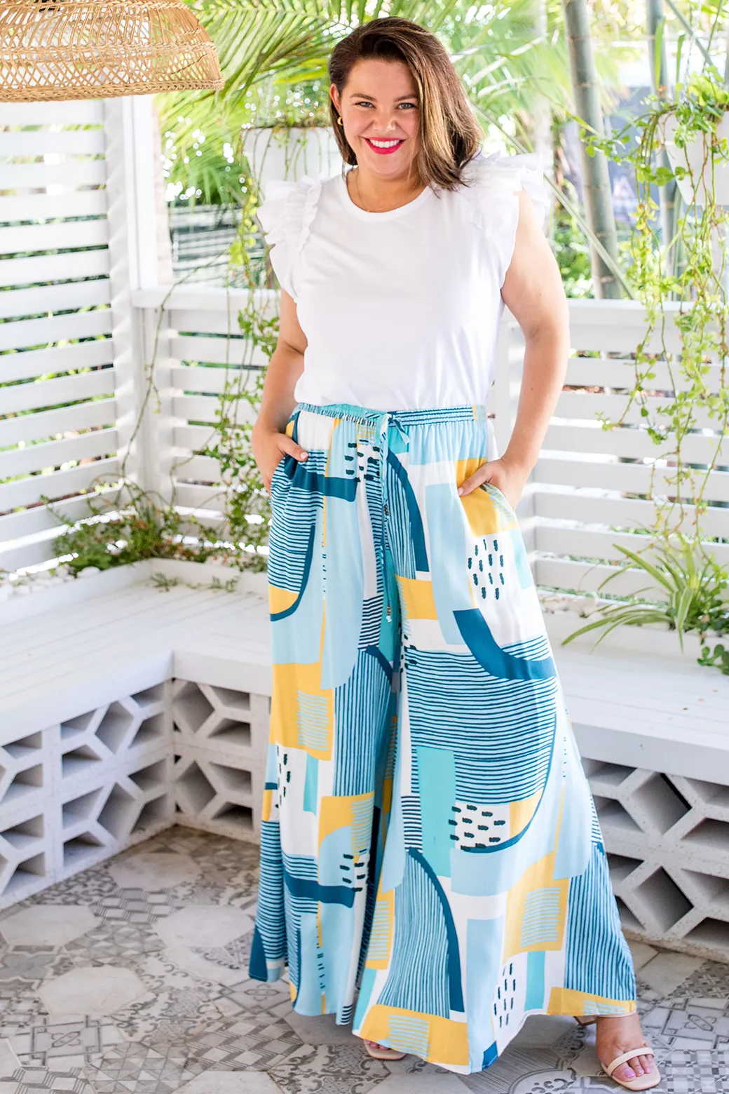 Alyssa Pant Paloma Print Blue