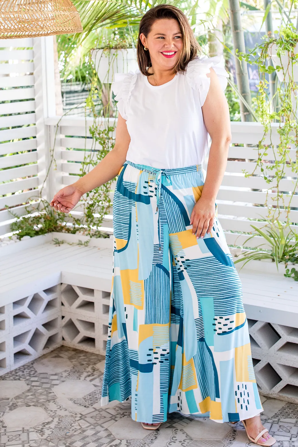 Alyssa Pant Paloma Print Blue