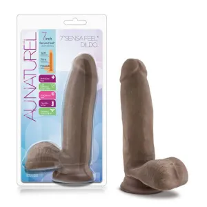 Au Naturel 7 inches Sensa Feel Dildo Chocolate Brown: Realistic Pleasure, Versatile Design