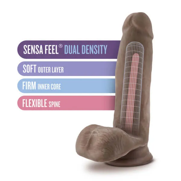 Au Naturel 7 inches Sensa Feel Dildo Chocolate Brown: Realistic Pleasure, Versatile Design