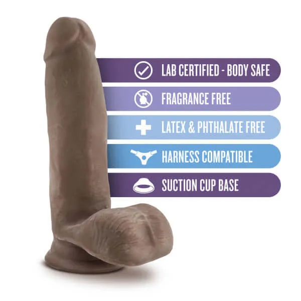 Au Naturel 7 inches Sensa Feel Dildo Chocolate Brown: Realistic Pleasure, Versatile Design