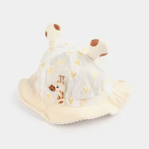 Baby Round Cap/Hat | 9M  | Off White