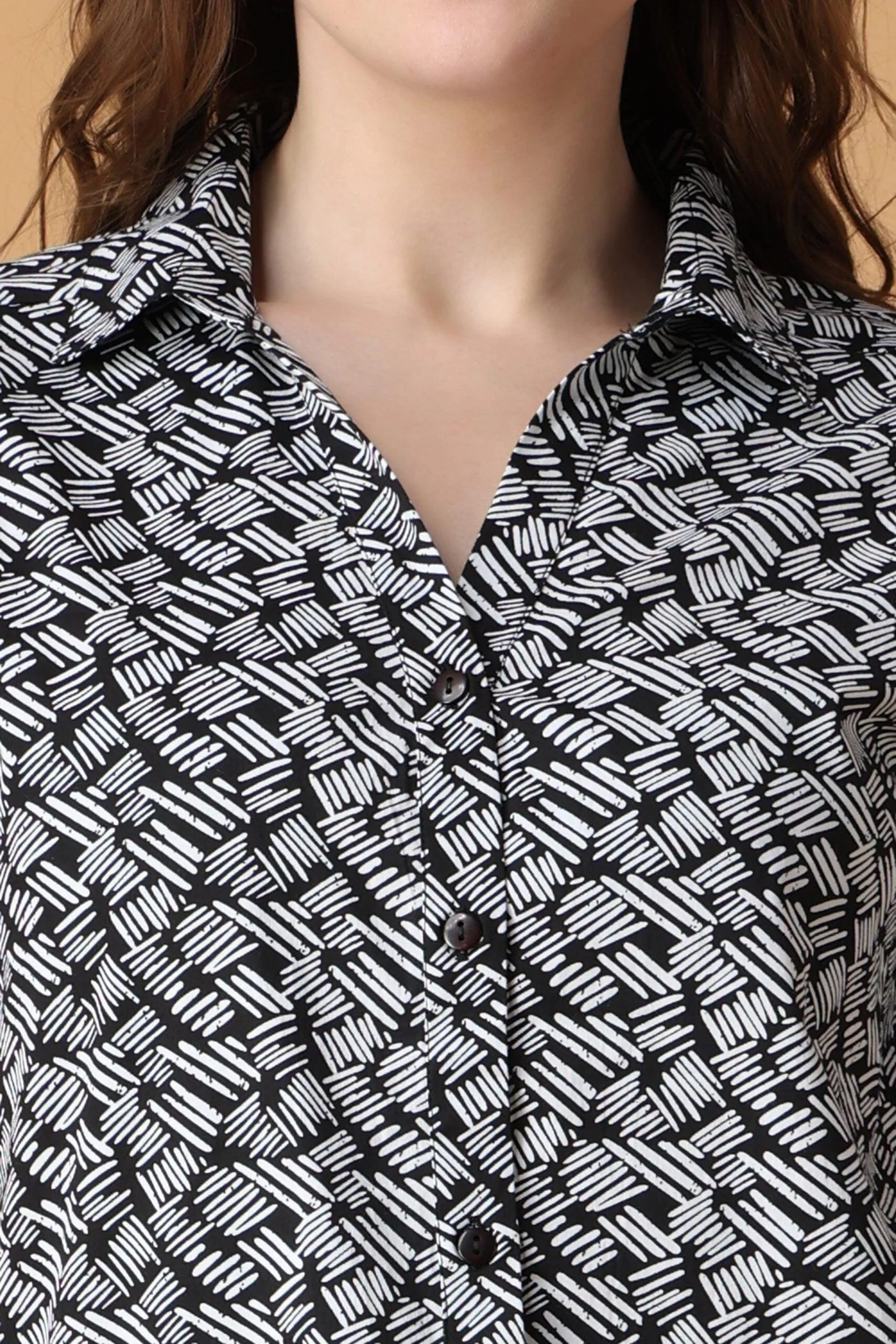 Black Dash Printed Night Suit Set