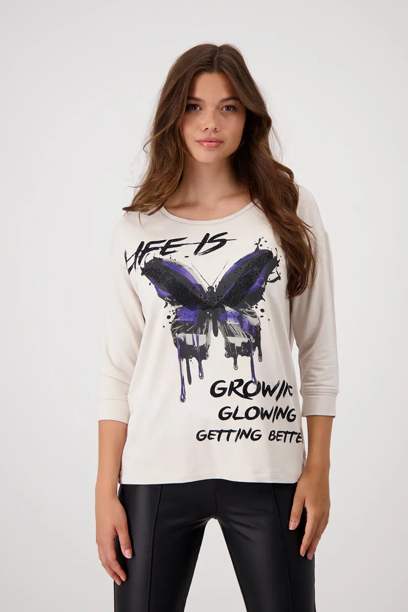Butterfly T-Shirt 806989MNR in Champagne by Monari