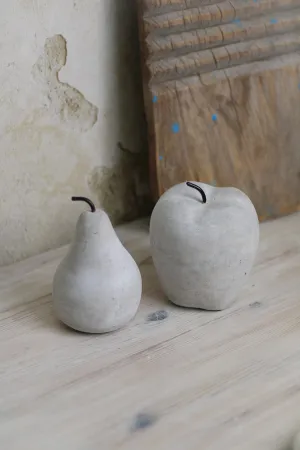 Cement Apple and Pear Set