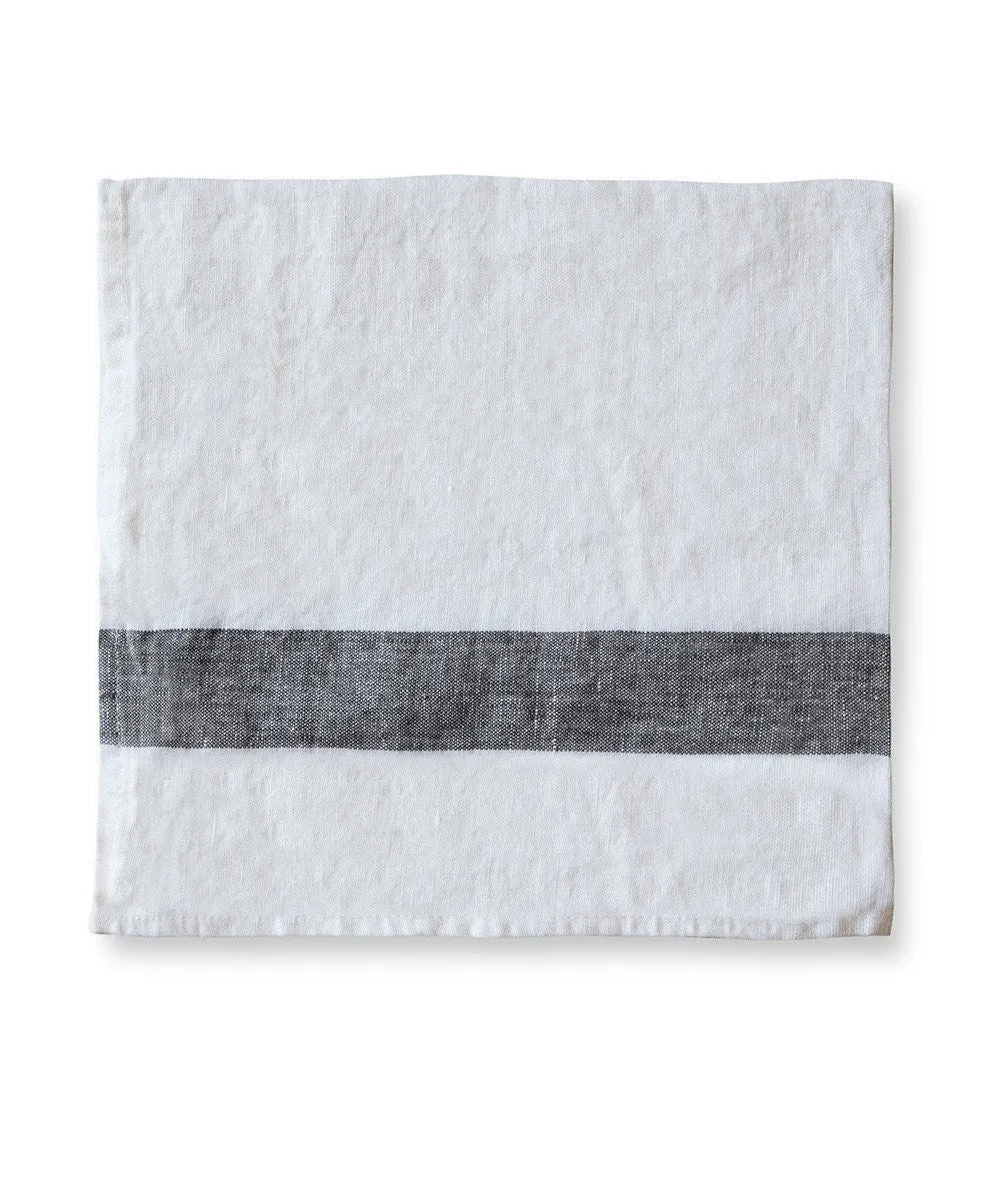 Charcoal Stripe Linen Napkin | Arles Collection
