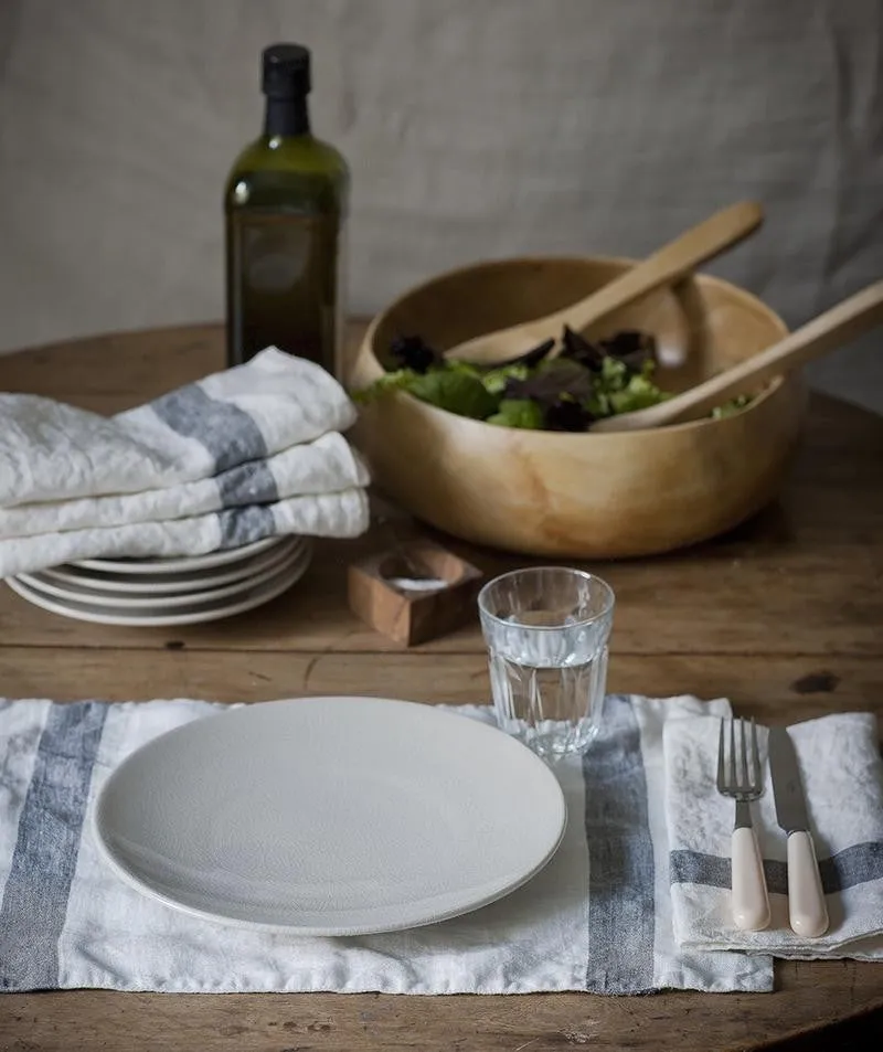 Charcoal Stripe Linen Napkin | Arles Collection
