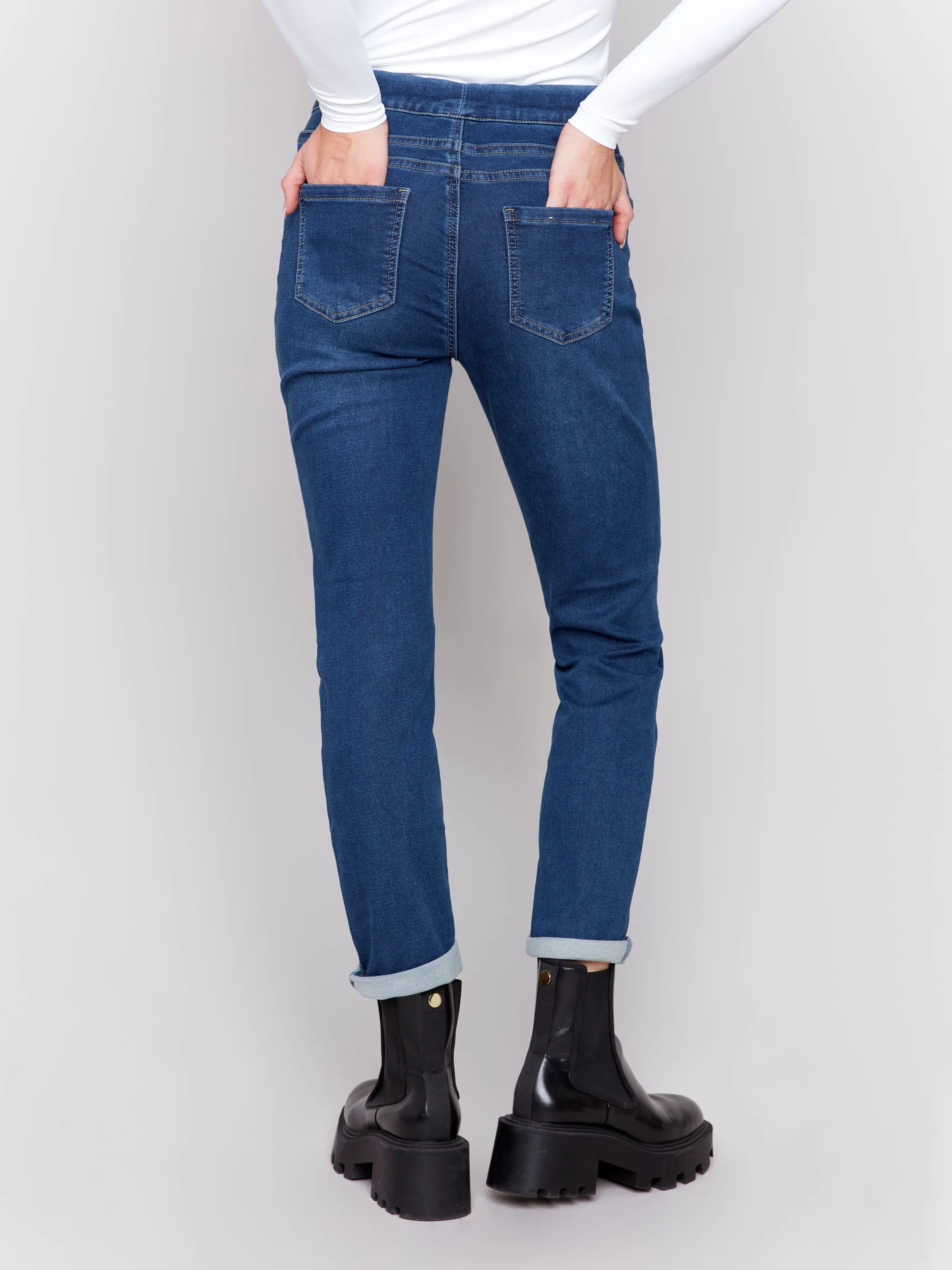 Charlie B Knit Denim Jogger Pants
