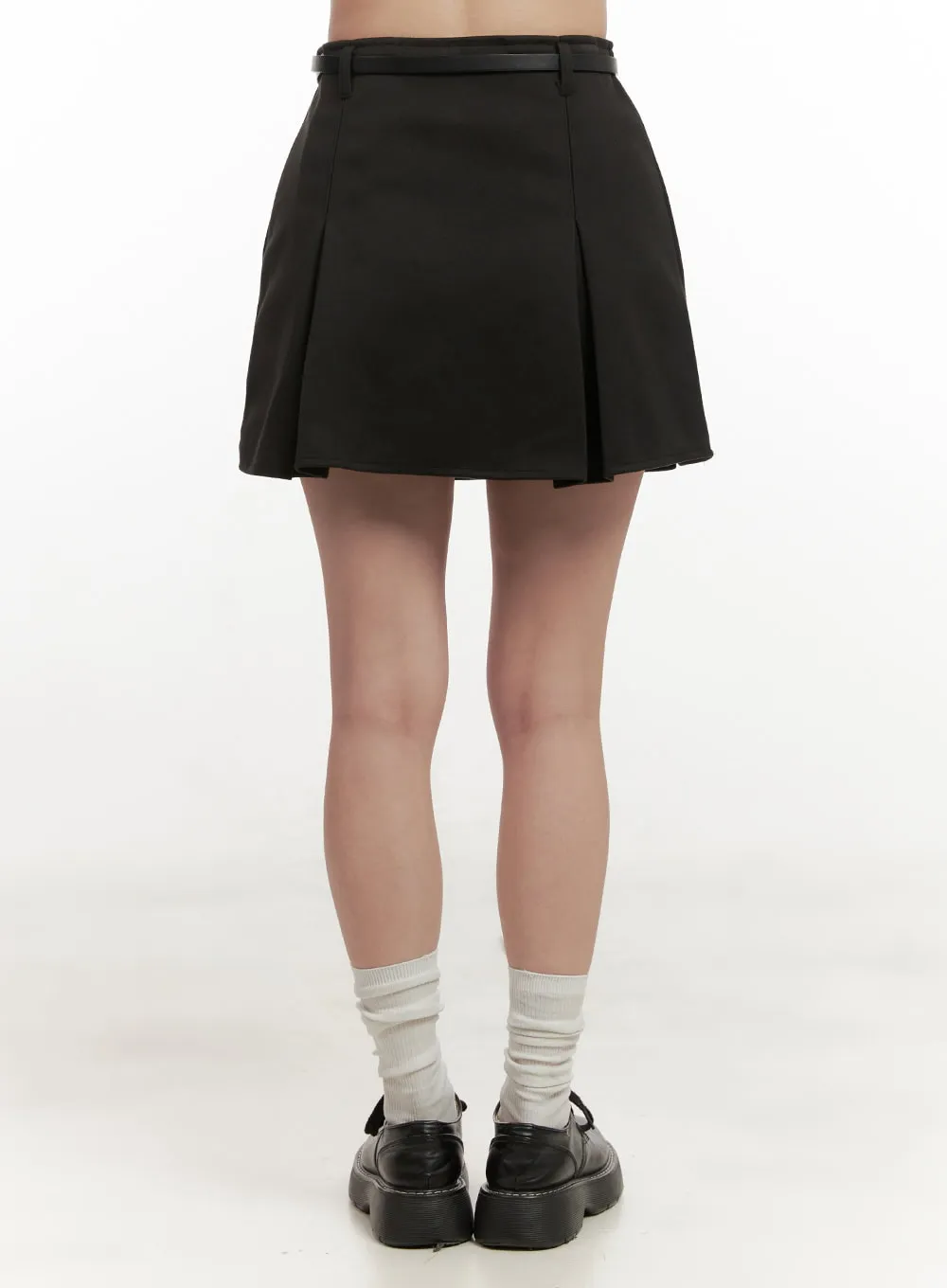 Chic Belt Pleated Mini Skirt ON429
