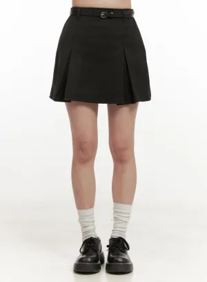 Chic Belt Pleated Mini Skirt ON429
