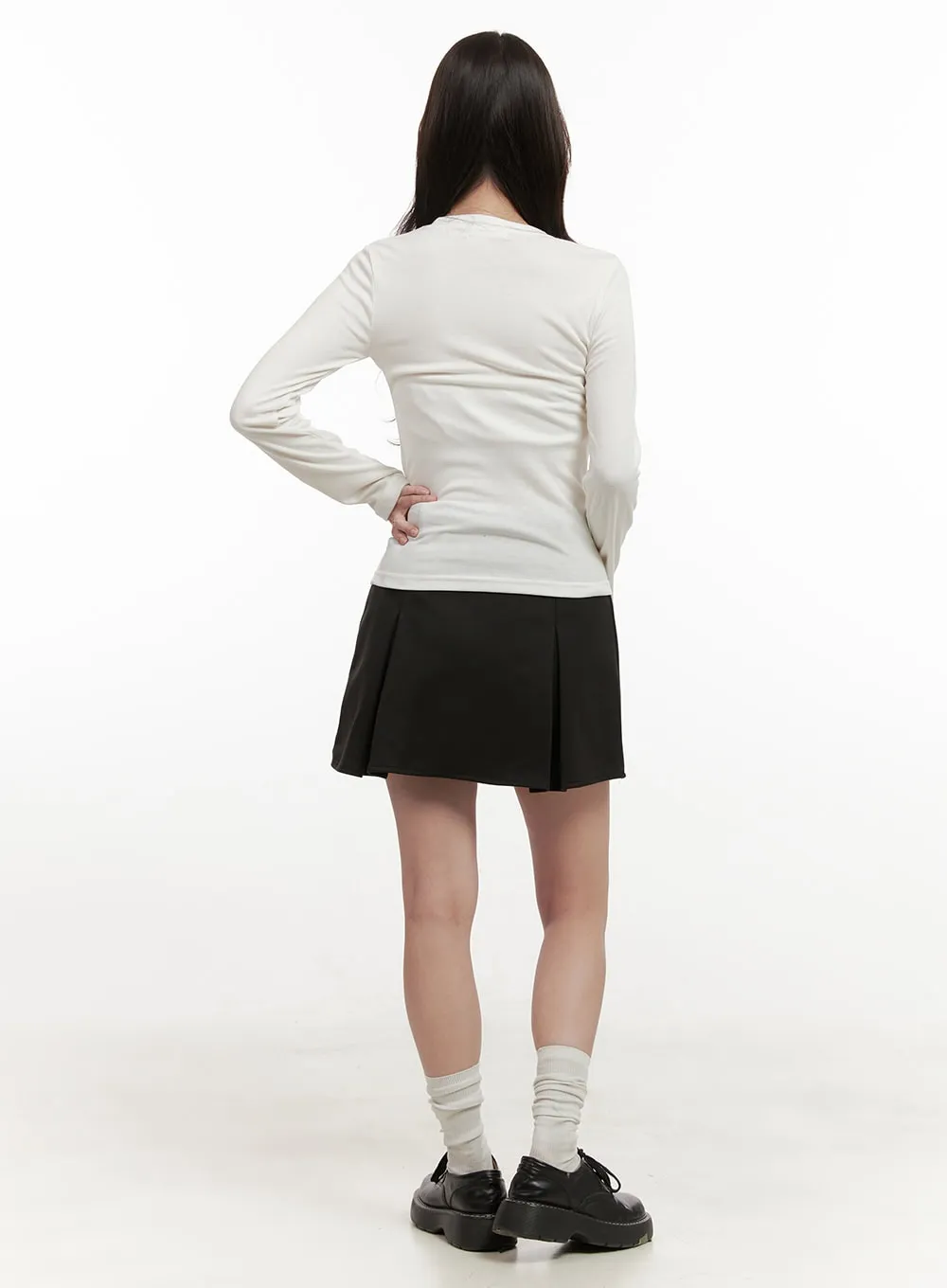 Chic Belt Pleated Mini Skirt ON429