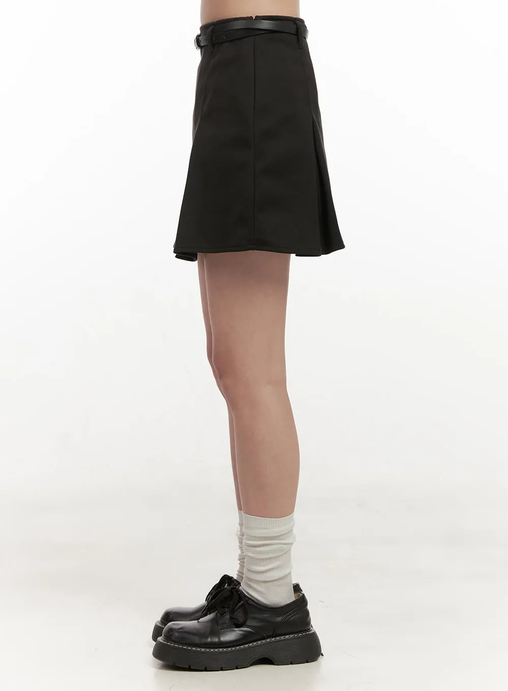Chic Belt Pleated Mini Skirt ON429