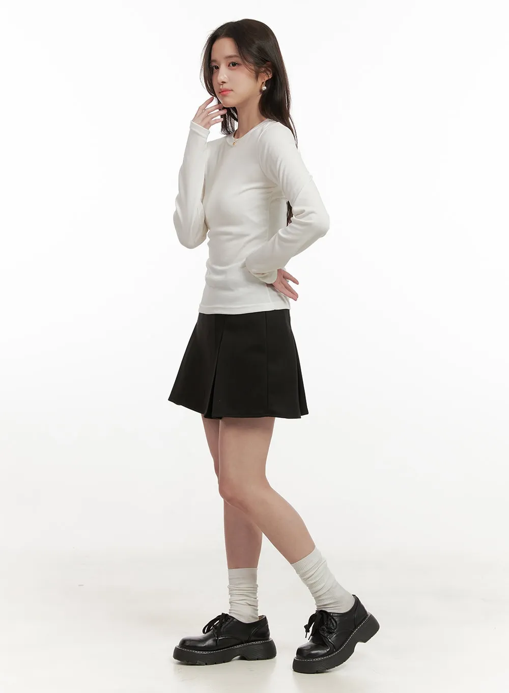 Chic Belt Pleated Mini Skirt ON429
