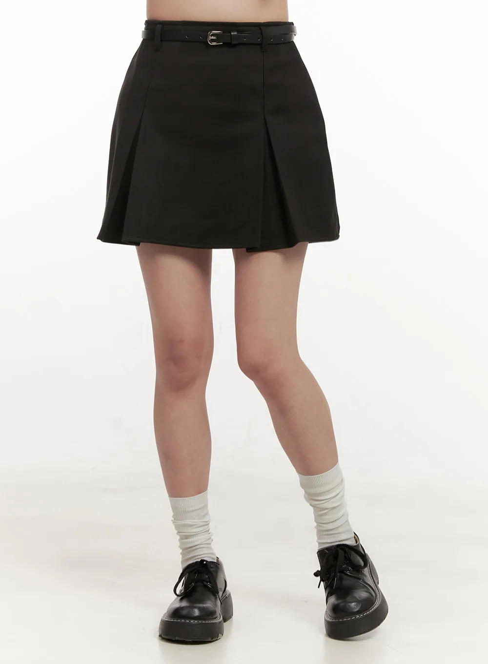 Chic Belt Pleated Mini Skirt ON429