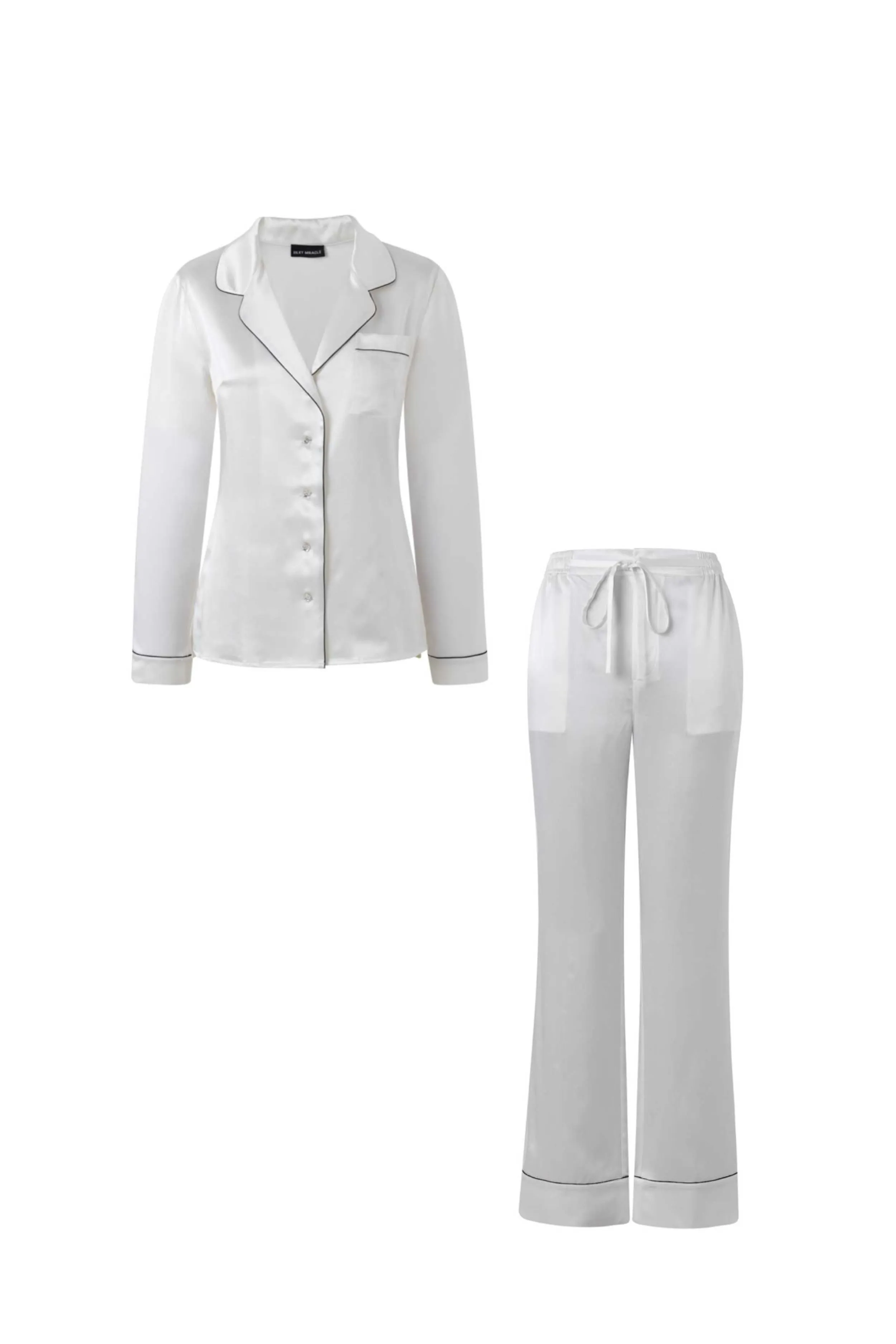 Classic White Silk Pyjama Set