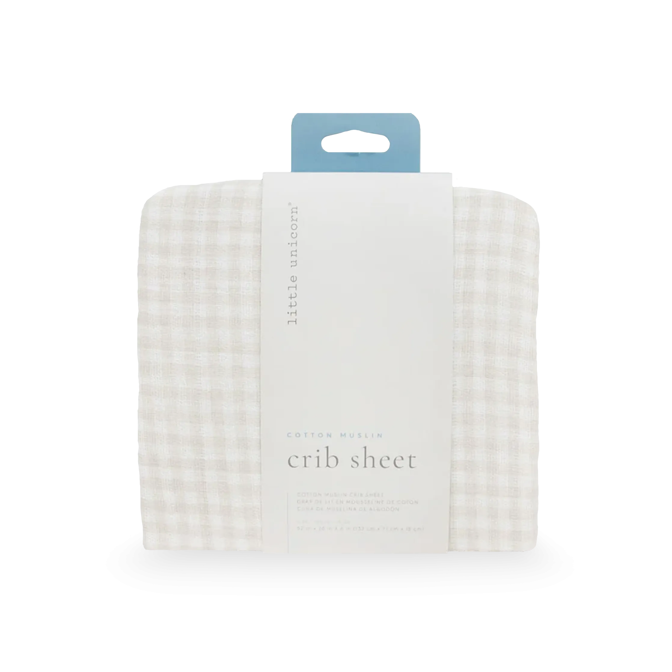 Cotton Muslin Crib Sheet - Tan Gingham