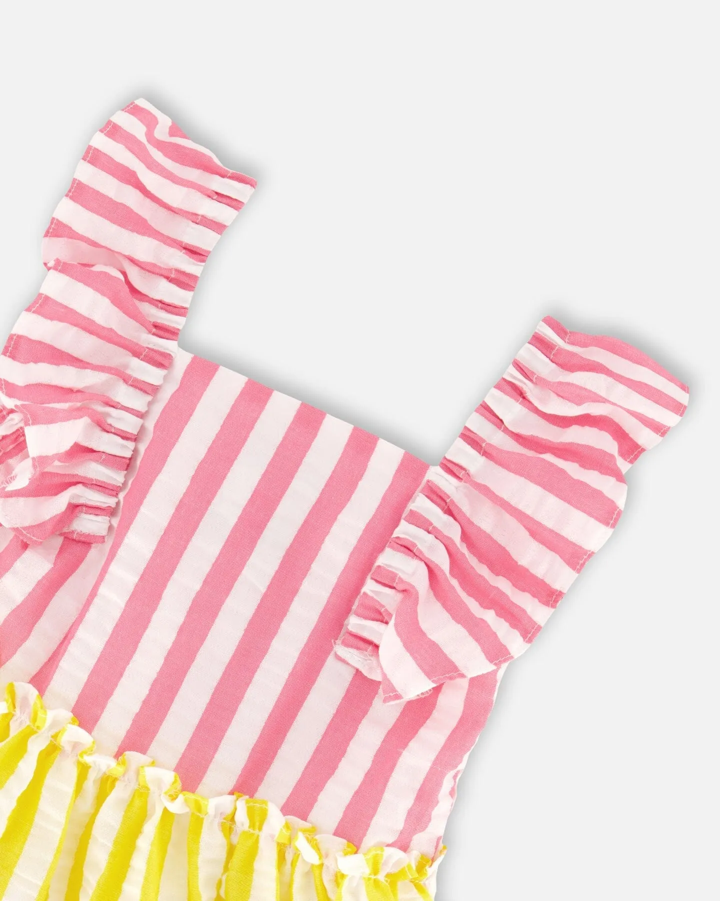 DPD Striped Seersucker Multi Color Dress