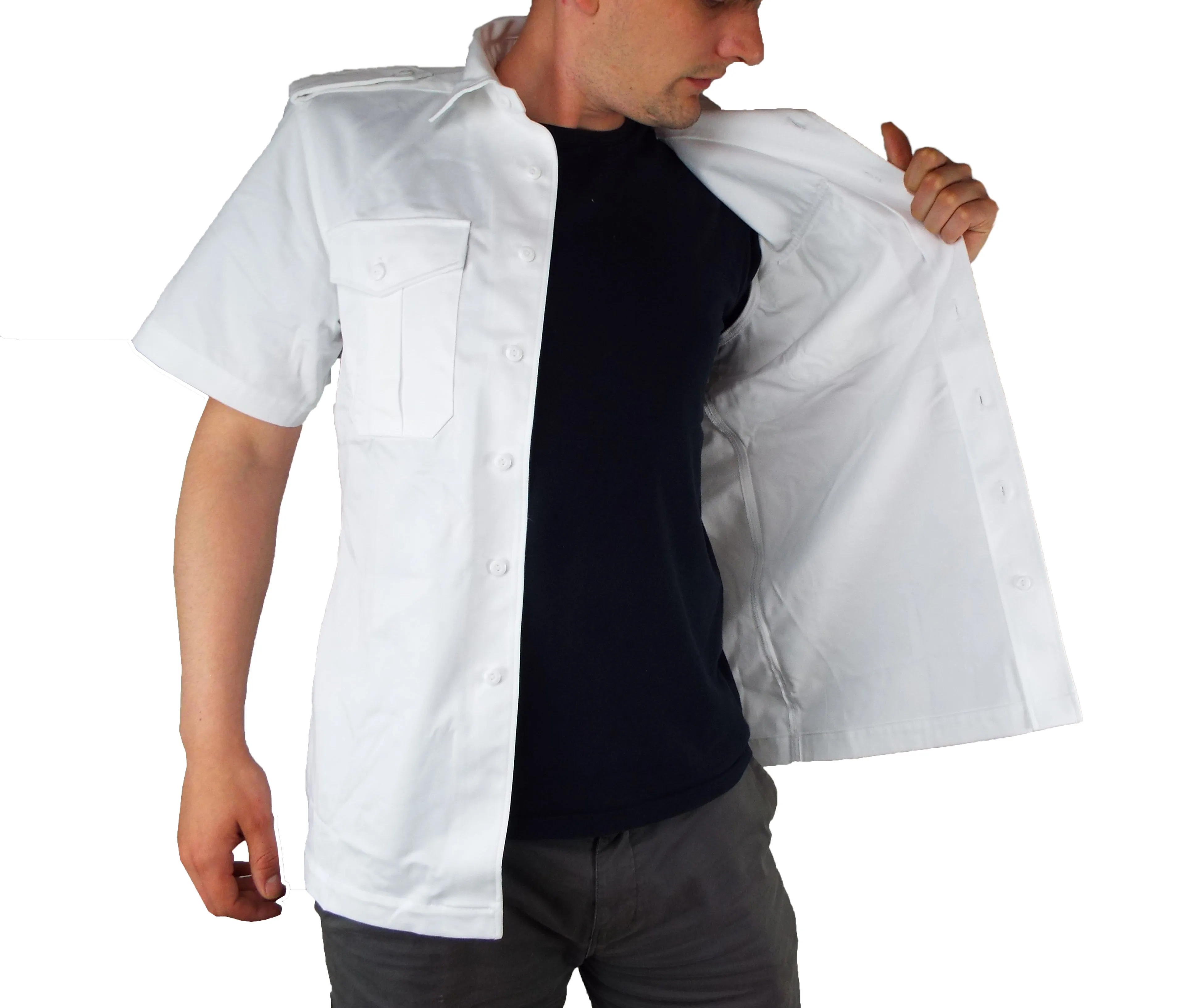 Dutch Army Vintage - White - Heavyweight Short-sleeve Shirt - Super Grade