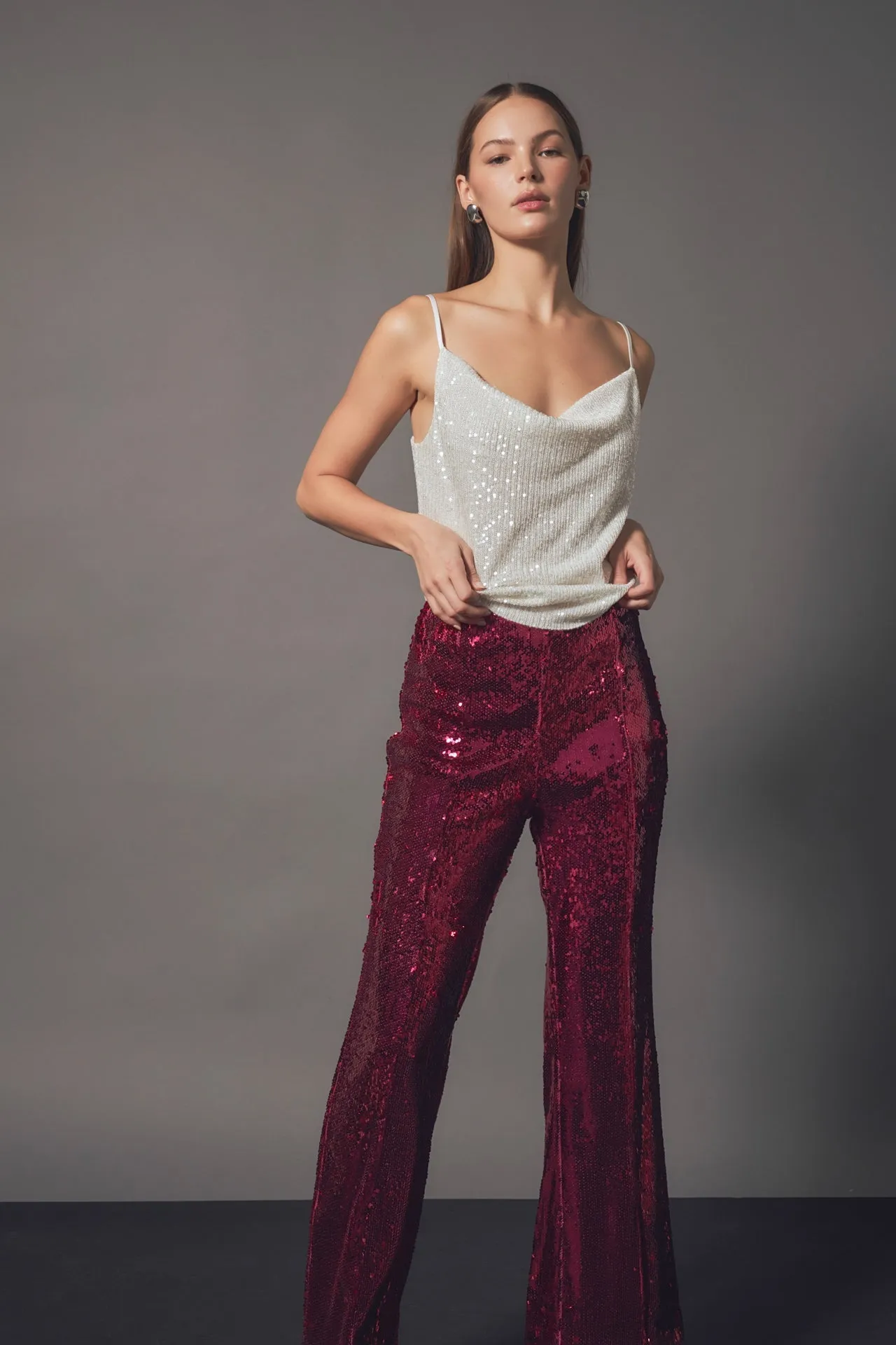 Endless Rose - Sequin Flare Pants