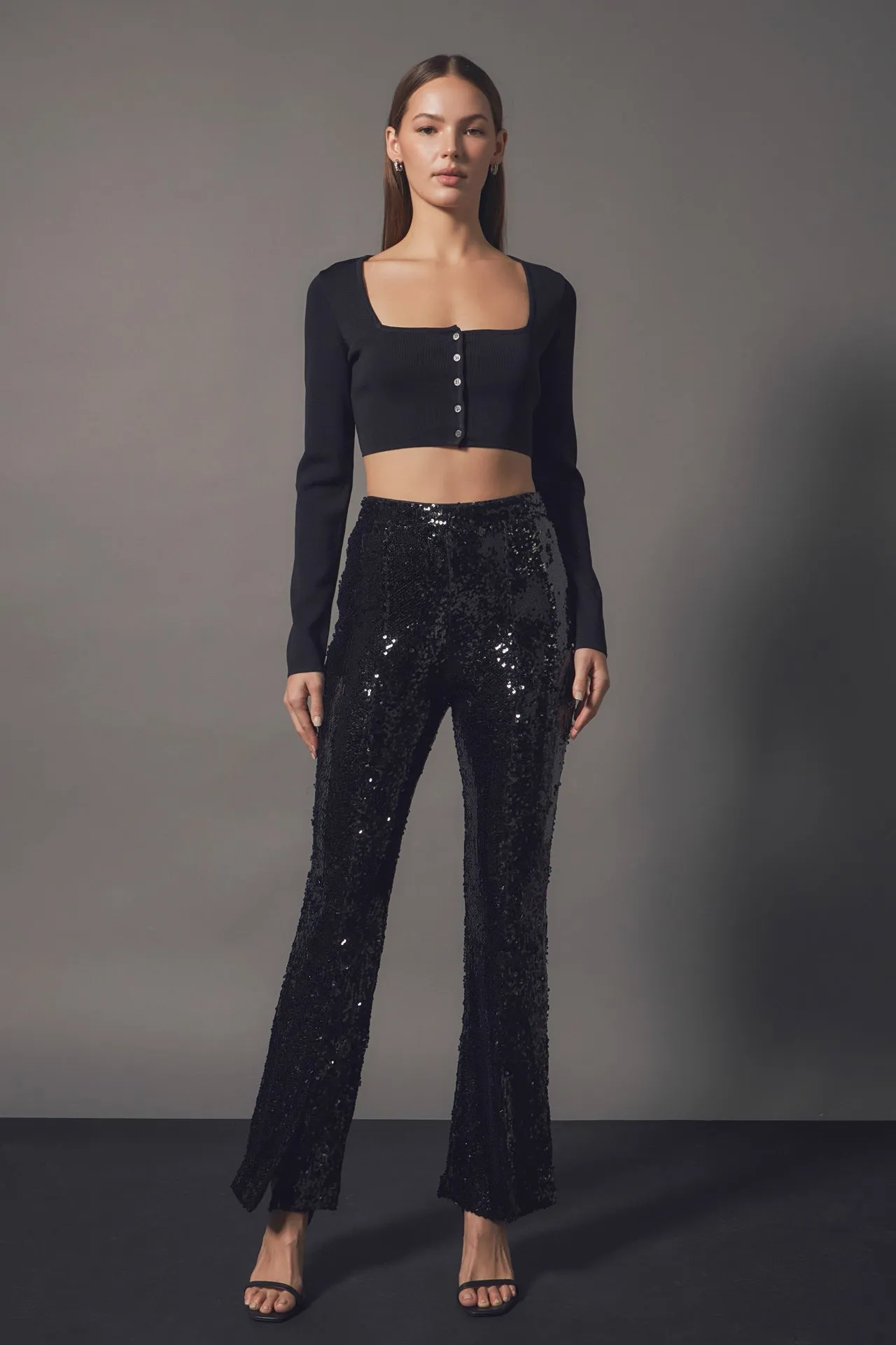 Endless Rose - Sequin Flare Pants