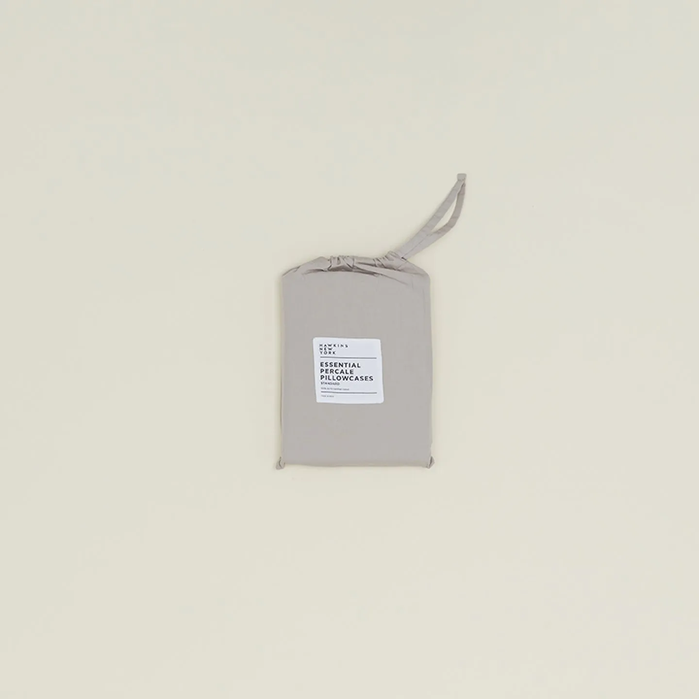 Essential Percale Pillowcases, Set of 2 - Light Grey