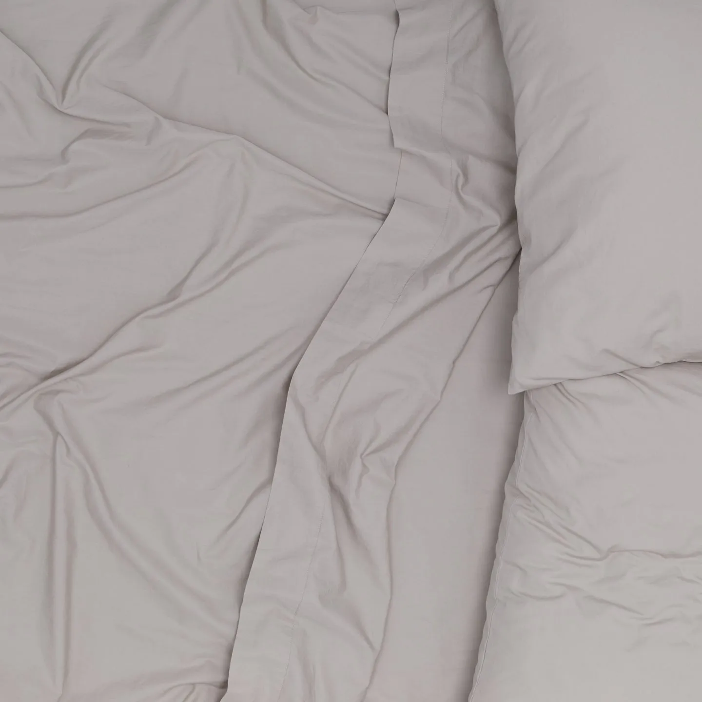 Essential Percale Pillowcases, Set of 2 - Light Grey
