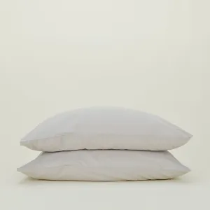 Essential Percale Pillowcases, Set of 2 - Light Grey