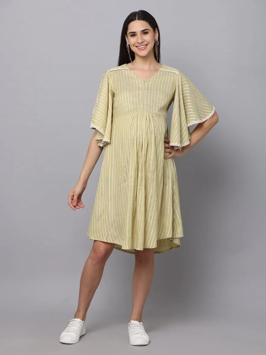 Fresh Mint Maternity Kurta Dress With Nursing