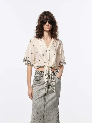 Front Tie Cropped Top