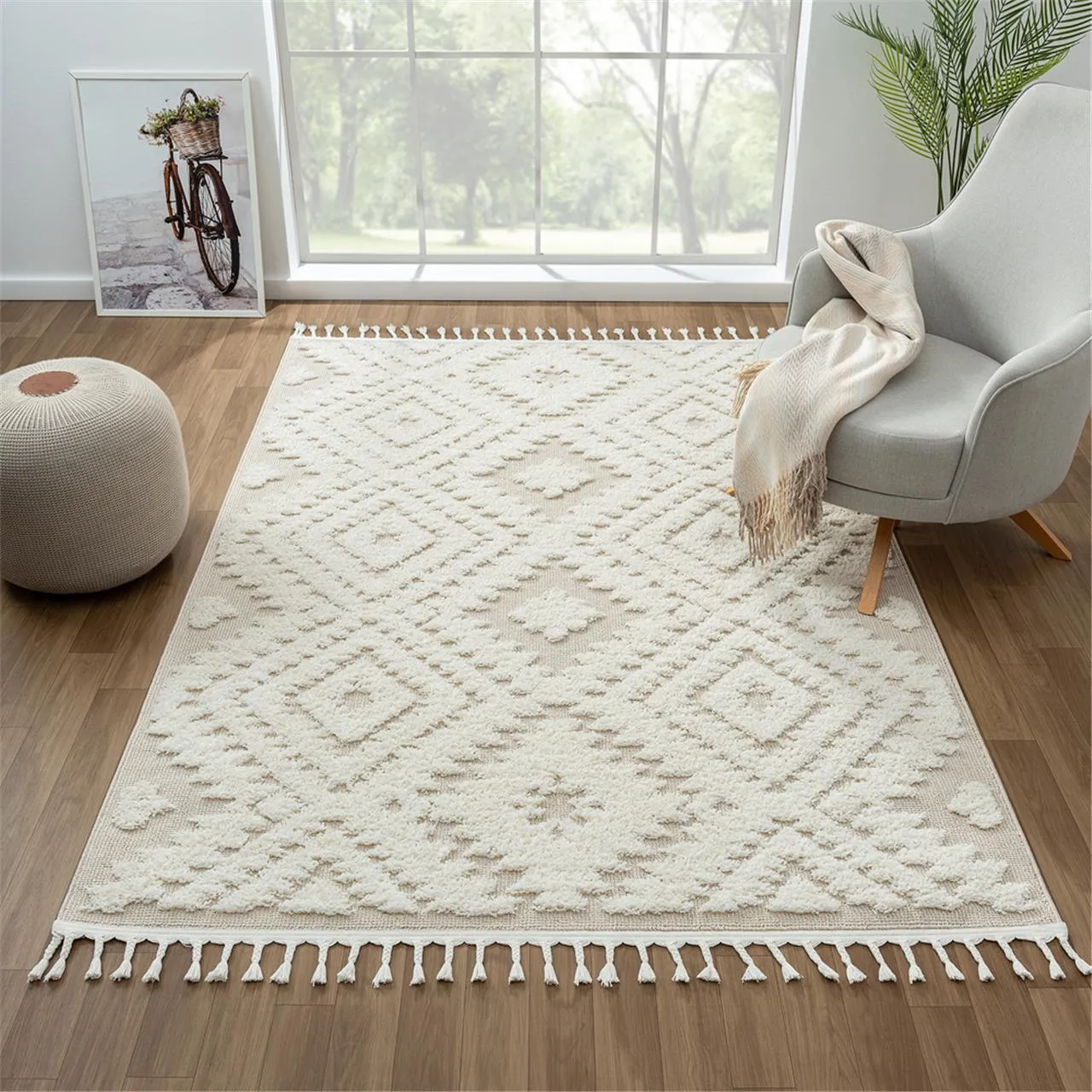 Geometric Design Turkish Rug 548 Sand