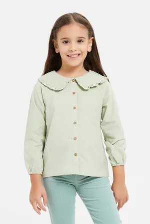 Girls Mint Ribbed Shirt
