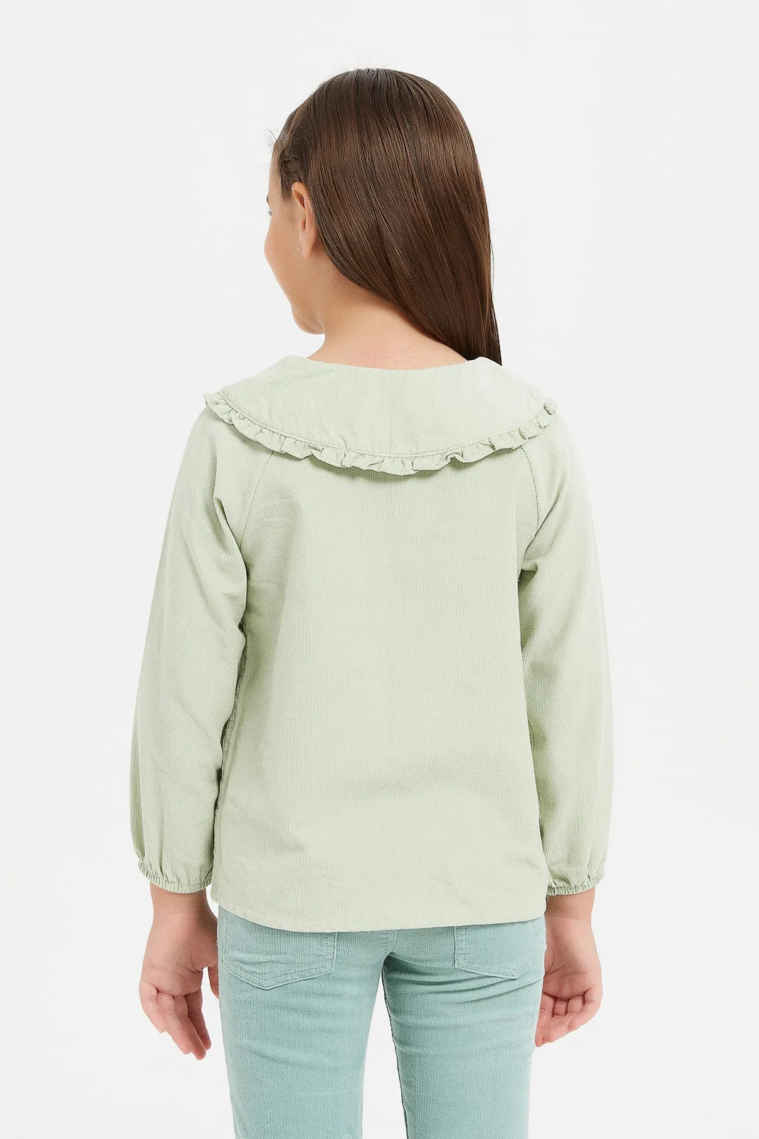 Girls Mint Ribbed Shirt