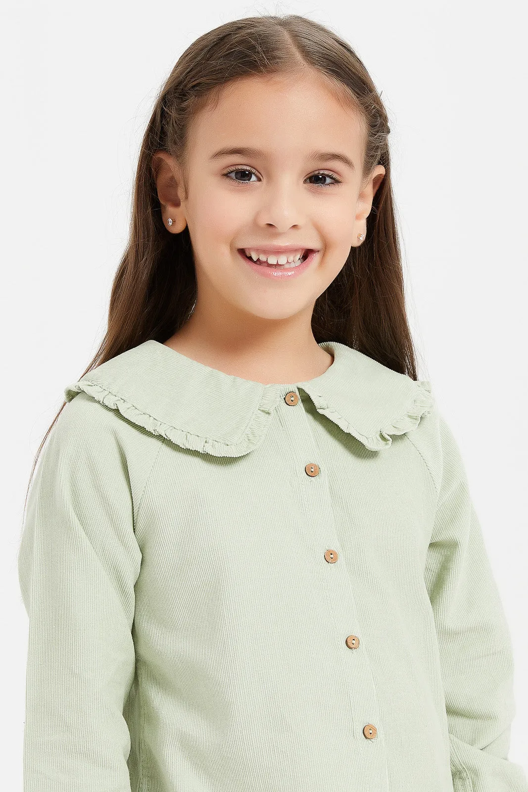 Girls Mint Ribbed Shirt