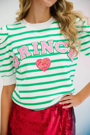 GRINCH GREEN STRIPED TOP