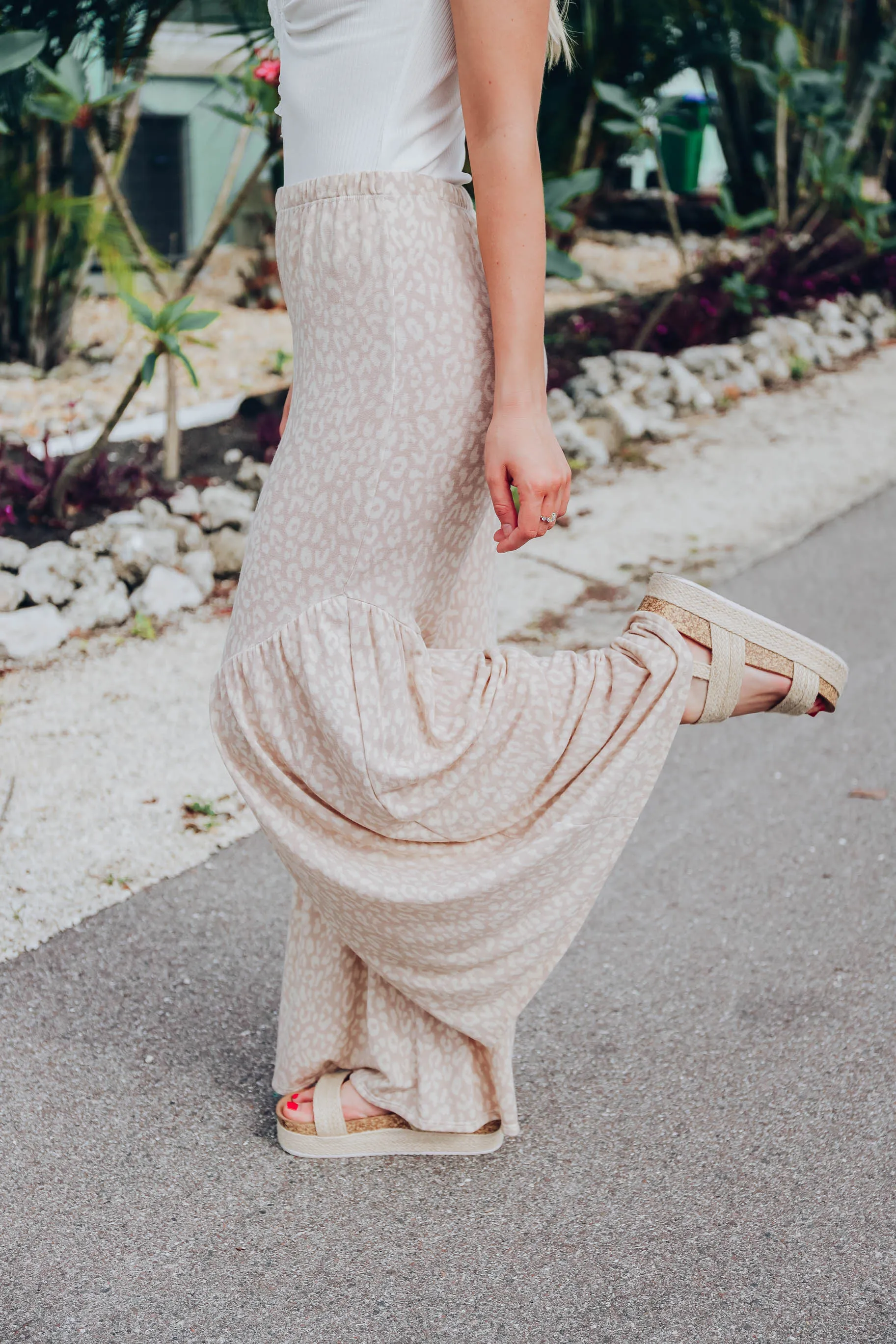 In The Tropics Flare Pants - Leopard/Taupe