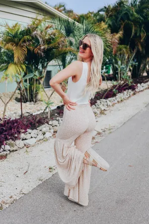 In The Tropics Flare Pants - Leopard/Taupe