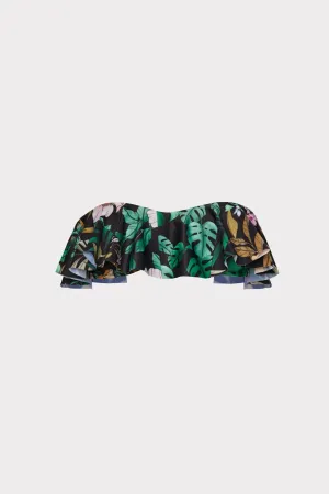 Jungle Tile Michelle Ruffle Bandeau Bikini Top